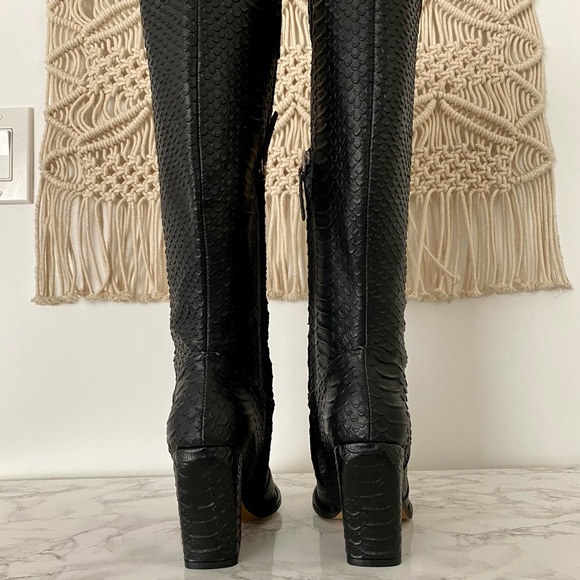 Revolve Leather Cowboy Boot Size 6.5 - Picture 3 of 11